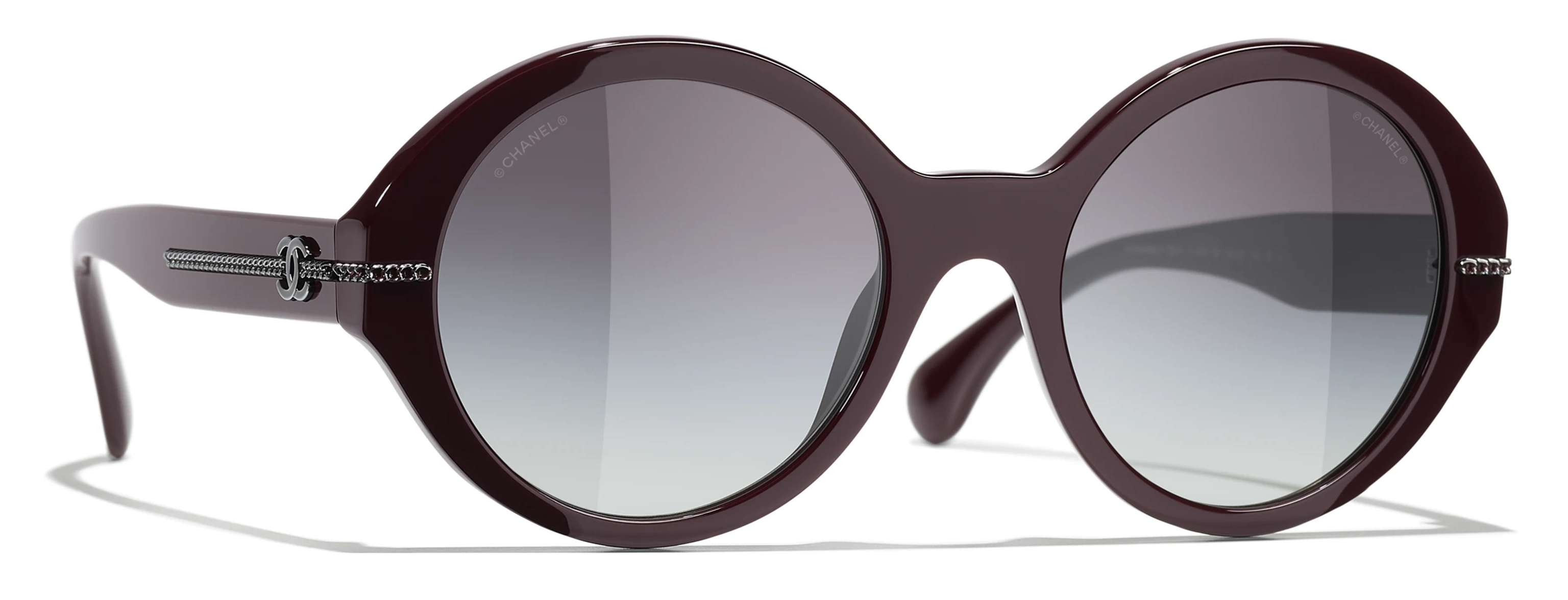 送料込◆入手困難品♪【CHANEL】サングラス burgundy gradient Chanel - Round Sunglasses - Burgundy Gray Gradient - Chanel