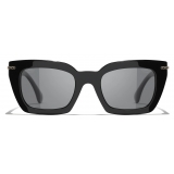 Chanel - Occhiali da Sole Quadrati - Nero Grigio Polarizzate - Chanel Eyewear