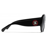 Chanel - Occhiali da Sole Pilota - Nero Grigio Polarizzate - Chanel Eyewear