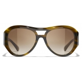 Chanel - Pilot Sunglasses - Tortoise Brown Gradient - Chanel Eyewear