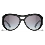 Chanel - Occhiali da Sole Pilota - Nero Grigio Sfumate - Chanel Eyewear