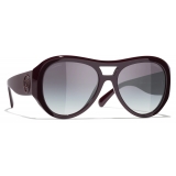 Chanel - Pilot Sunglasses - Burgundy Gray Gradient - Chanel Eyewear
