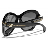 Chanel - Occhiali da Sole a Farfalla - Nero Girigio Polarizzate - Chanel Eyewear