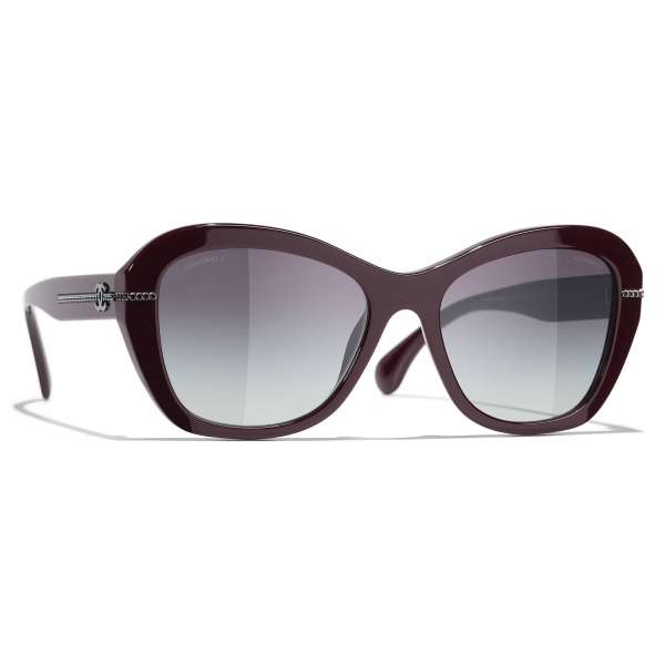 Chanel - Butterfly Sunglasses - Burgundy Gray Gradient - Chanel Eyewear