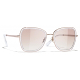 Chanel - Square Sunglasses - Pink Gold Light Brown Gradient - Chanel Eyewear
