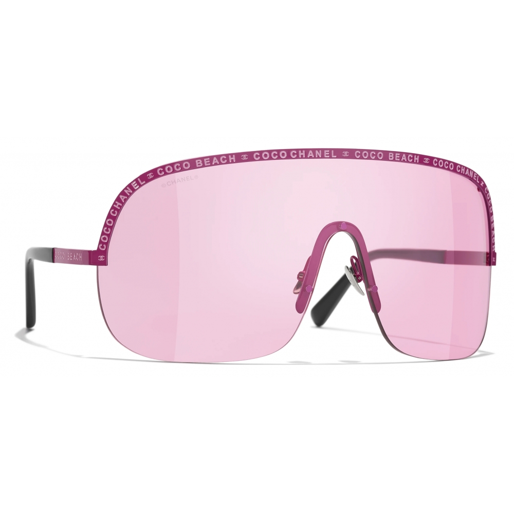 Chanel - Shield Sunglasses - Pink White - Chanel Eyewear - Avvenice