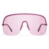 Chanel - Shield Sunglasses - Pink White - Chanel Eyewear