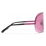 Chanel - Shield Sunglasses - Pink White - Chanel Eyewear