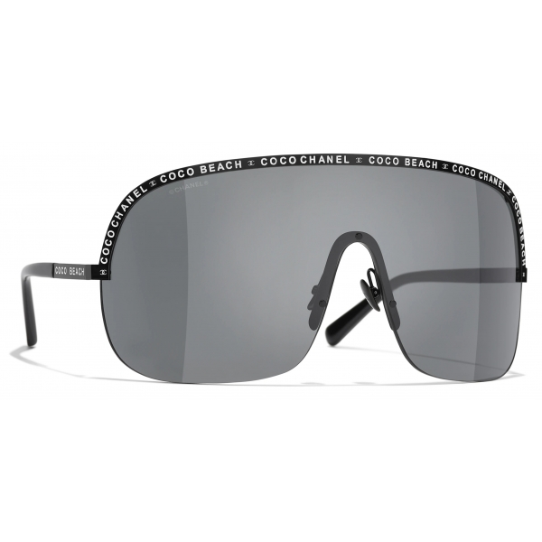 Chanel - Shield Sunglasses - Black White Gray - Chanel Eyewear - Avvenice