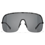 Chanel - Shield Sunglasses - Black White Gray - Chanel Eyewear