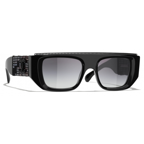 Chanel - Rectangular Sunglasses - Black Gray Gradient - Chanel Eyewear