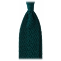 Viola Milano - Knitted Zig Zag Pattern Silk Tie - Spring Forest - Handmade in Italy - Luxury Exclusive Collection