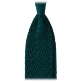 Viola Milano - Knitted Zig Zag Pattern Silk Tie - Spring Forest - Handmade in Italy - Luxury Exclusive Collection