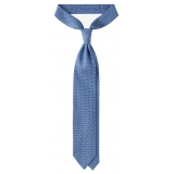 Viola Milano - Maillon Selftipped Italian Silk Tie - Blue Mix - Handmade in Italy - Luxury Exclusive Collection