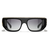 Chanel - Rectangular Sunglasses - Black Orange Gray Gradient - Chanel Eyewear