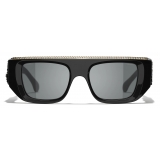 Chanel - Rectangular Sunglasses - Black Gold Gray - Chanel Eyewear