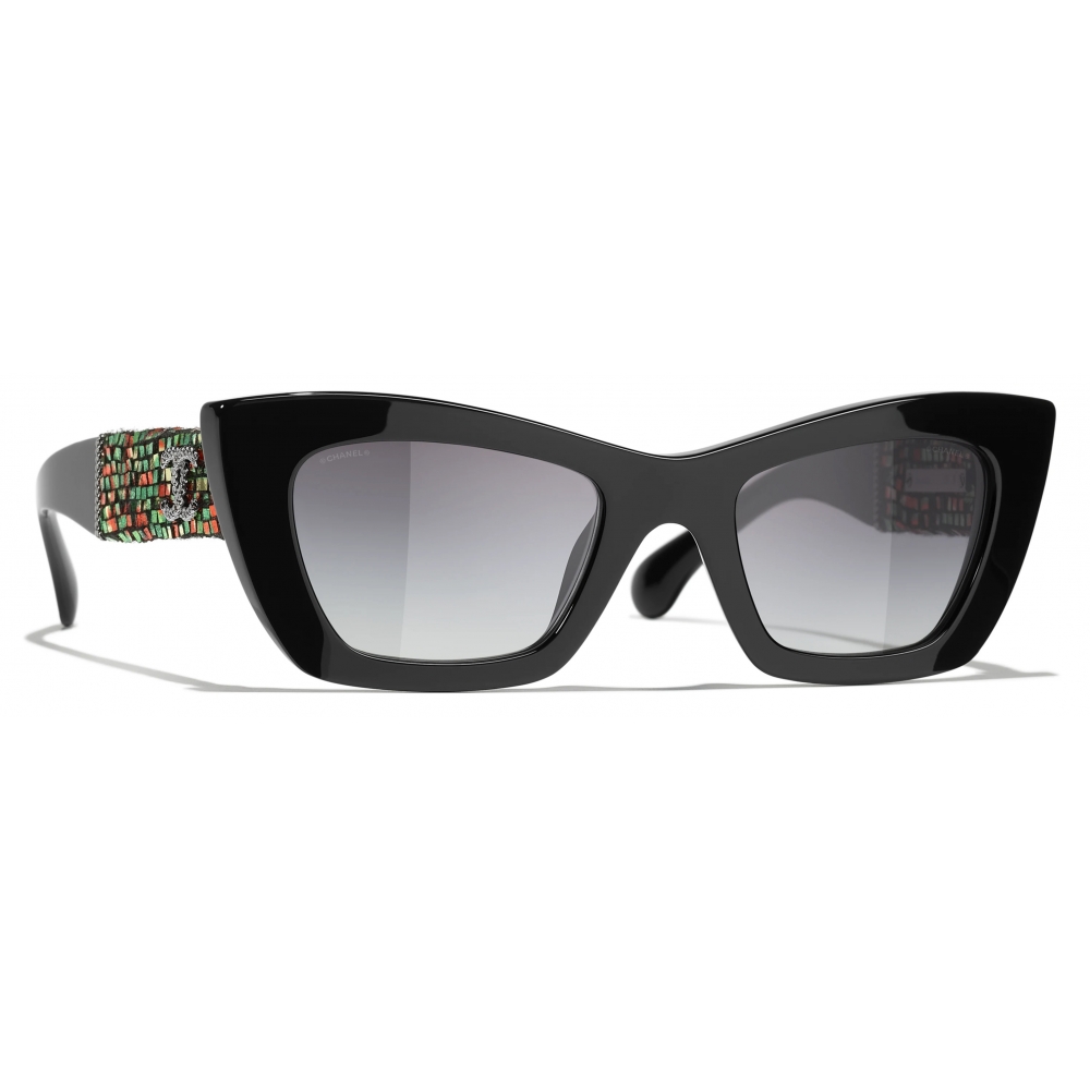 Chanel - Cat-Eye Sunglasses - Multicolor Gray Gradient - Chanel