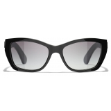 Chanel - Occhiali da Sole a Farfalla - Nero Grigio Sfumate - Chanel Eyewear