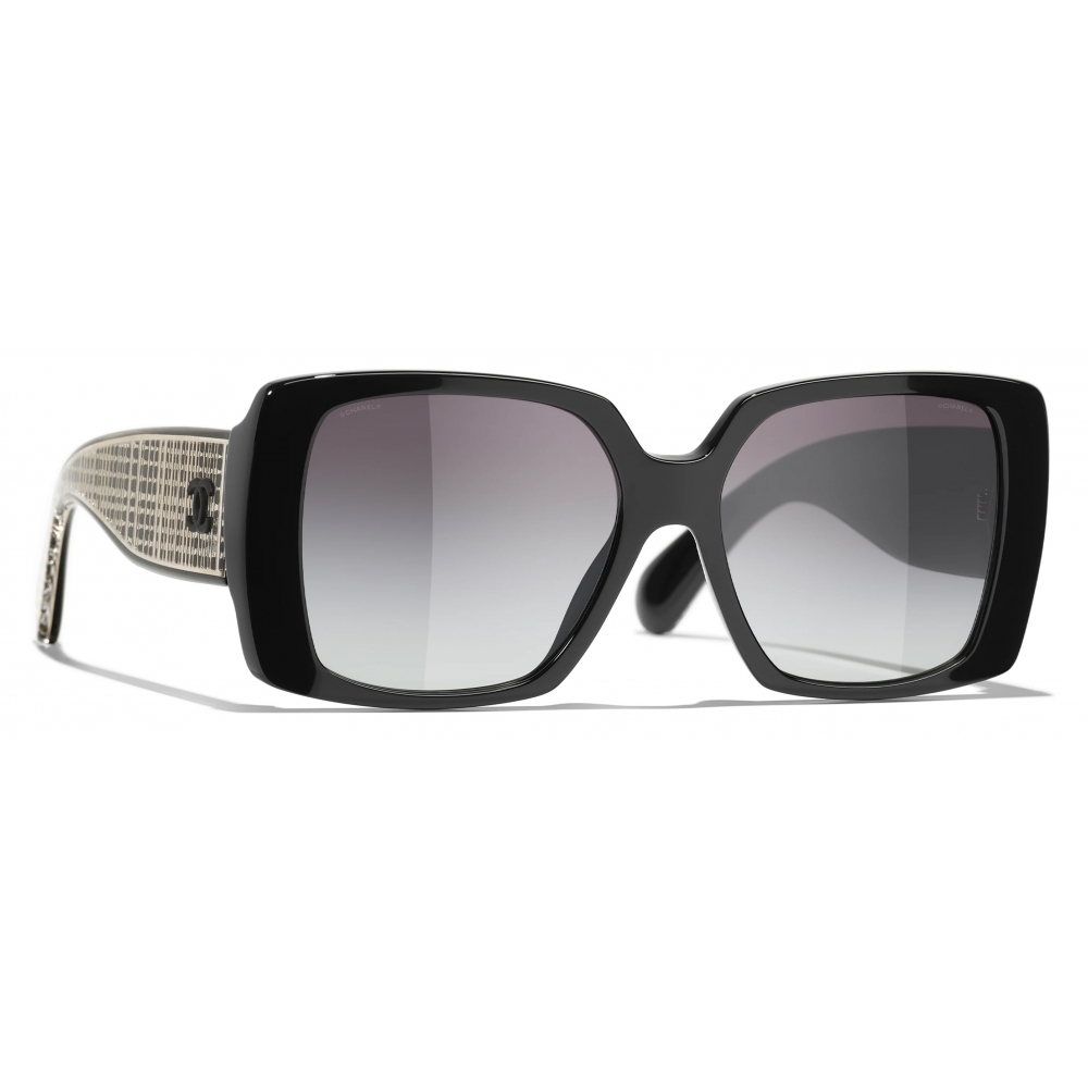 Chanel - Square Sunglasses - Black Gray Gradient - Chanel Eyewear - Avvenice