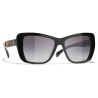 Chanel - Butterfly Sunglasses - Black Gray Polarized Gradient - Chanel Eyewear