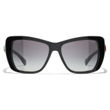 Chanel - Butterfly Sunglasses - Black Gray Polarized Gradient - Chanel Eyewear