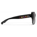 Chanel - Butterfly Sunglasses - Black Gray Polarized Gradient - Chanel Eyewear
