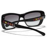 Chanel - Occhiali da Sole a Farfalla - Nero Grigio Polarizzate Sfumate - Chanel Eyewear