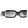 Chanel - Occhiali da Sole Rettangolari - Nero Grigio Sfumate - Chanel Eyewear