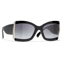 Chanel - Occhiali da Sole Quadrati - Nero Grigio Sfumate - Chanel Eyewear