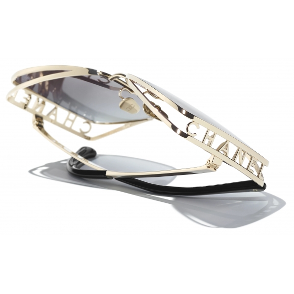 Chanel - Occhiali da Sole Quadrati - Oro Grigio Sfumate - Chanel Eyewear