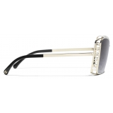 Chanel - Occhiali da Sole Quadrati - Oro Grigio Sfumate - Chanel Eyewear