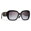 Chanel - Occhiali da Sole Quadrati - Nero Grigio Sfumate - Chanel Eyewear