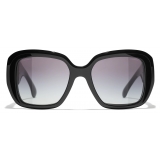 Chanel - Occhiali da Sole Quadrati - Nero Grigio Sfumate - Chanel Eyewear