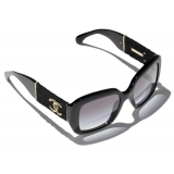 Chanel - Occhiali da Sole Quadrati - Nero Grigio Sfumate - Chanel Eyewear