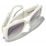 Chanel - Occhiali da Sole Quadrati - Bianco Grigio Sfumate - Chanel Eyewear