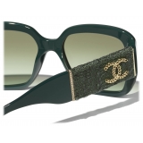 Chanel - Occhiali da Sole Quadrati - Verde Scuro - Chanel Eyewear