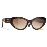 Chanel - Cat-Eye Sunglasses - Dark Tortoise Brown Gradient - Chanel Eyewear