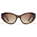 Chanel - Cat-Eye Sunglasses - Dark Tortoise Brown Gradient - Chanel Eyewear