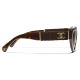 Chanel - Occhiali da Sole Cat-Eye - Tartaruga Scuro Marrone Sfumate - Chanel Eyewear