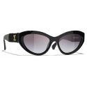 Chanel - Occhiali da Sole Cat-Eye - Nero Grigio Sfumate - Chanel Eyewear