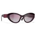 Chanel - Cat-Eye Sunglasses - Burgundy - Chanel Eyewear