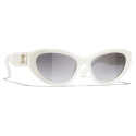 Chanel - Cat-Eye Sunglasses - White Gray Gradient - Chanel Eyewear