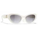 Chanel - Cat-Eye Sunglasses - White Gray Gradient - Chanel Eyewear