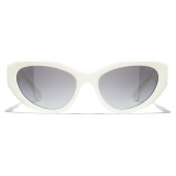 Chanel - Cat-Eye Sunglasses - White Gray Gradient - Chanel Eyewear