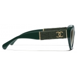 Chanel - Occhiali da Sole Cat-Eye - Verde Scuro - Chanel Eyewear