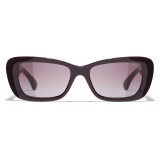 Chanel - Rectangular Sunglasses - Burgundy - Chanel Eyewear