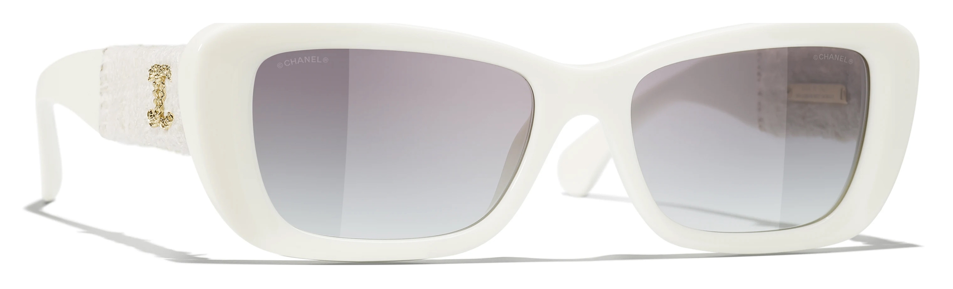 Chanel fashion white sunglasses for women