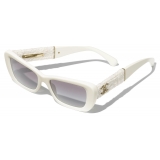 Chanel - Rectangular Sunglasses - White Gray Gradient - Chanel Eyewear