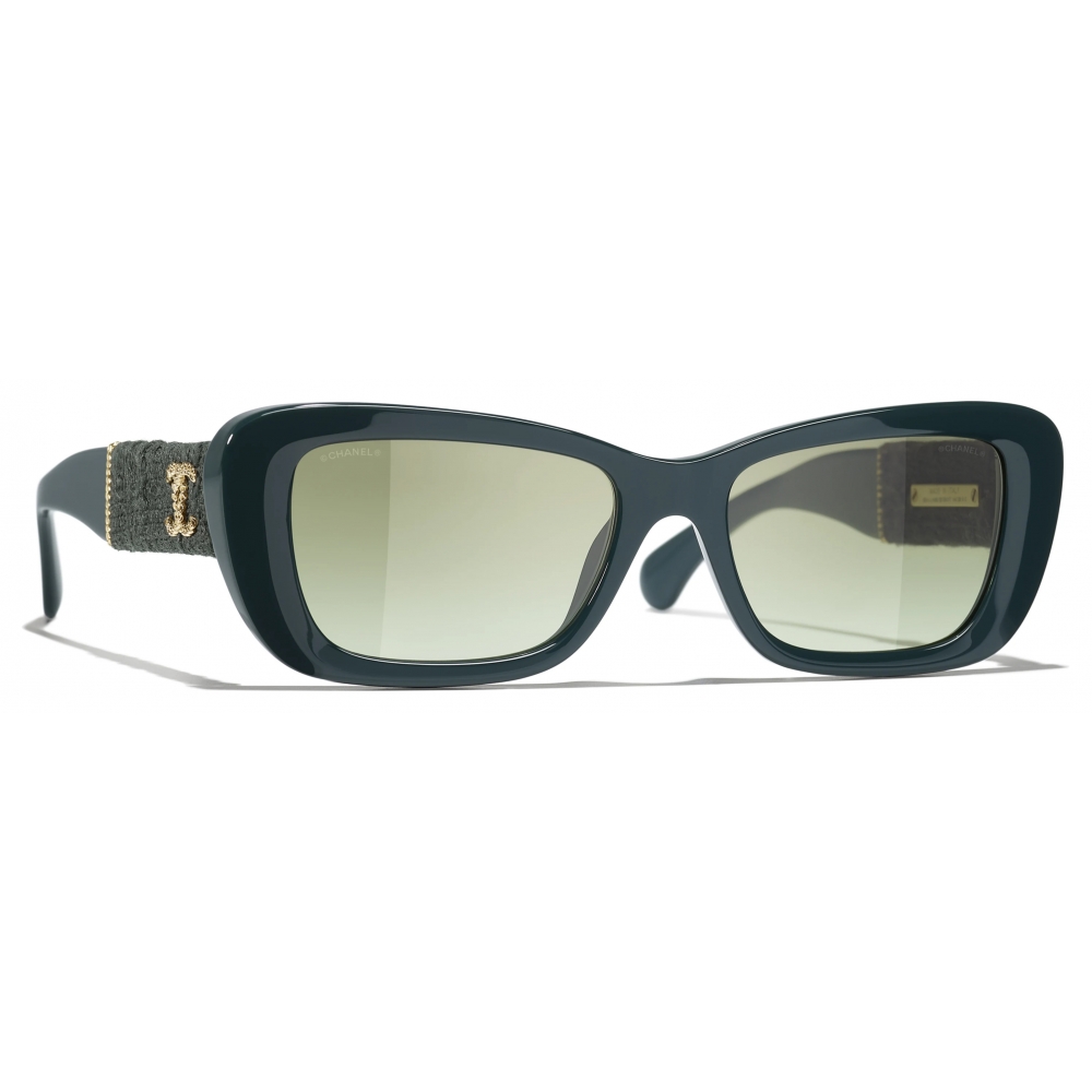 Chanel - Rectangular Sunglasses - Dark Green - Chanel Eyewear - Avvenice