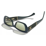 Chanel - Occhiali da Sole Rettangolari - Verde Scuro - Chanel Eyewear